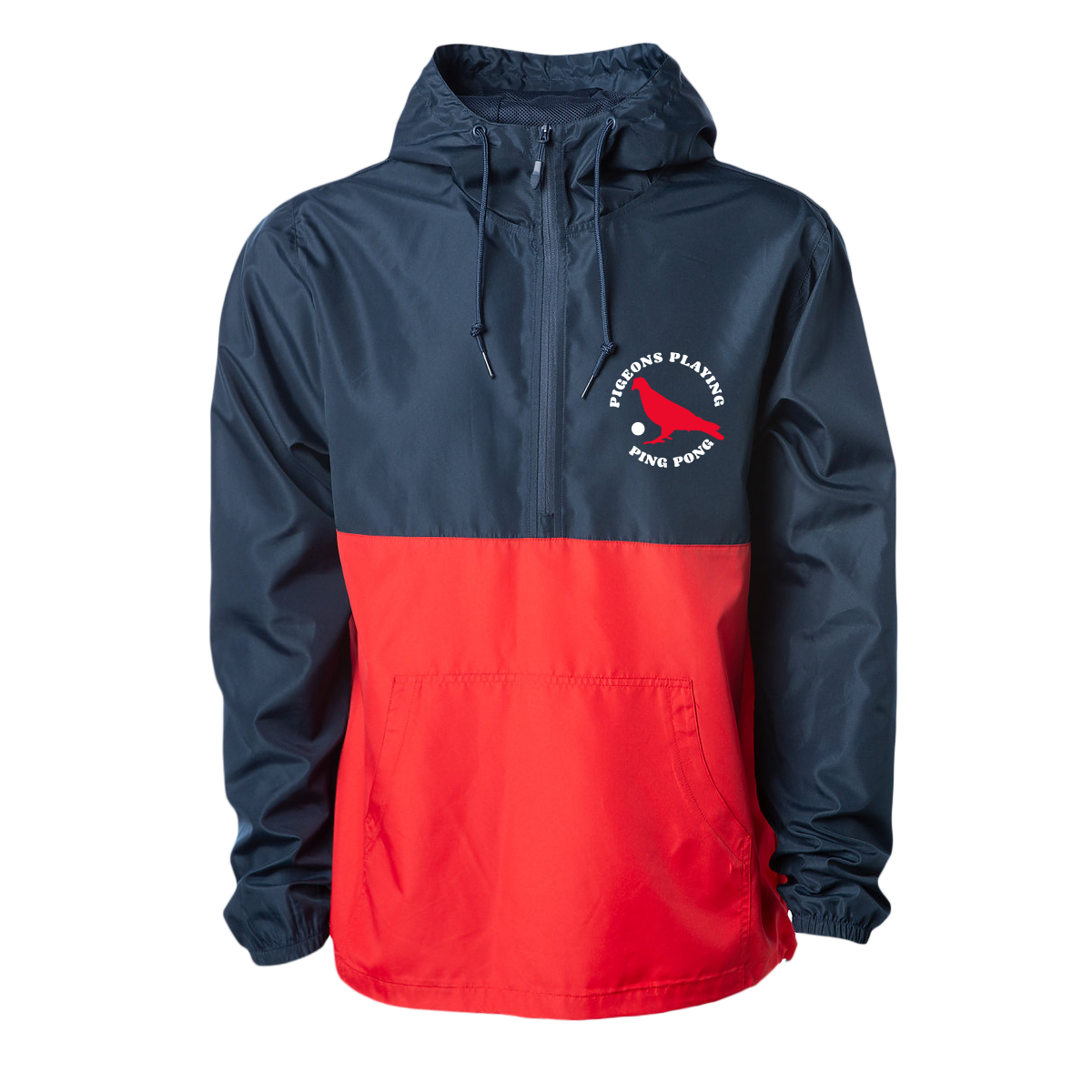 Logo Anorak Lightweight Windbreaker Pigeons Playing Ping Pong